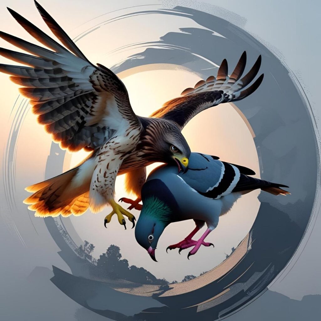Hawk Eating Pigeon Symbolism