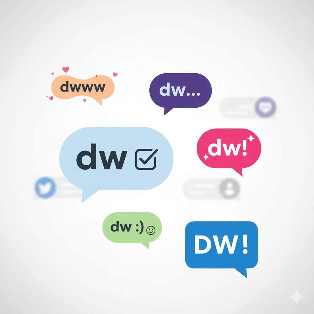 what does dw mean in text