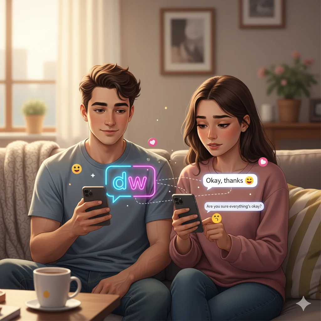 what does dw mean in text